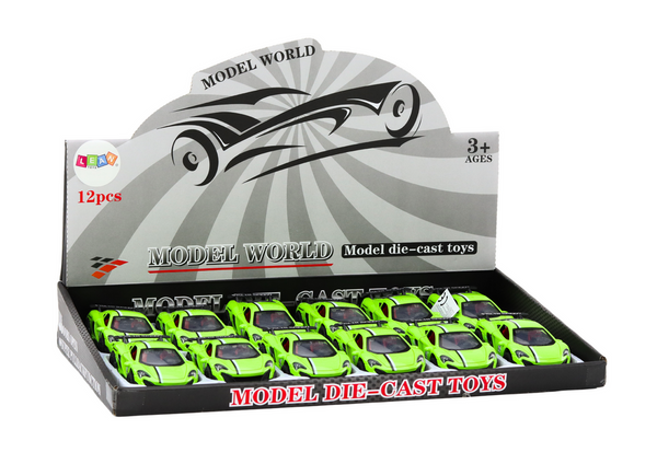 Car Sports Car 1:32 Friction Drive Metal Green