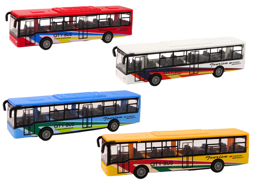 City bus with friction drive, 15 cm, metal