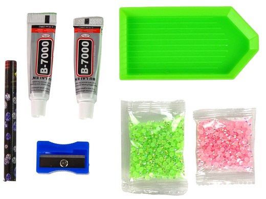 DIY Diamant-Kreativ-Kit  Grünes Rentier  Kristalle Pailletten 3D Schlüsselanhänger