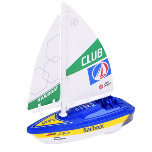 Segelboot, batteriebetrieben, Wasserboot, Turbinenantrieb, blau