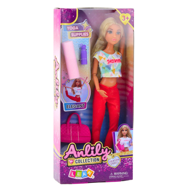 Anlily Yoga Doll Exercise Mat Bottle Bag Movable Limbs