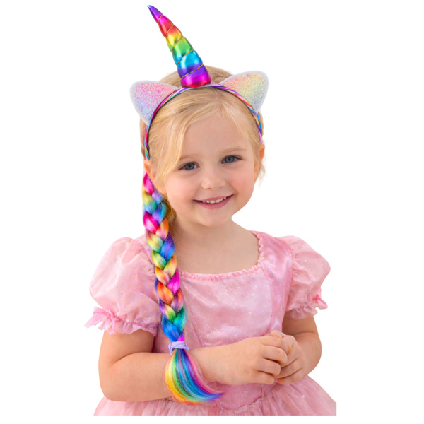 Unicorn Horn Headband Colorful Hair Braids