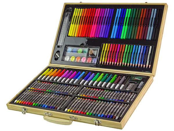 Artistic Painting Set Wooden Suitcase 180 Pieces