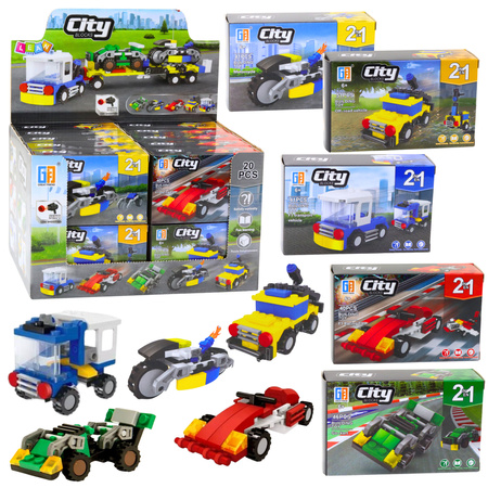 Kreativ-Set Bausteine ​​Stadtfahrzeuge 2in1