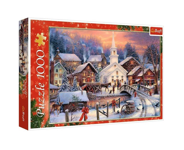 Puzzle – 1000 XMAS – Weißes Weihnachten – Trefl 10602