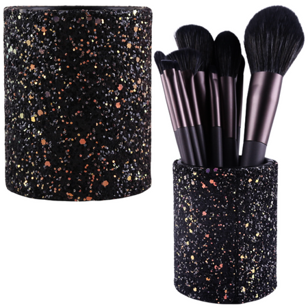 Container Cup For Brushes And Accessories Glitter Black
