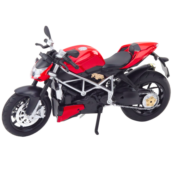 Sportmotorrad Metall Lichter Sounds Silber Elemente Rot 1:12