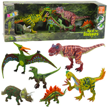 Dinosaurier-Figuren-Set, bewegliche Beine, Münder, 6-tlg