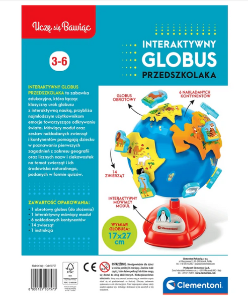 Interaktiver Globus für Vorschulkinder Polnische Sprache Clementoni 50757