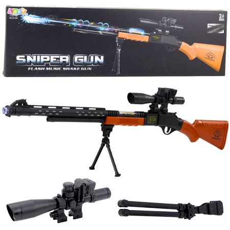 Spielzeug-Scharfschützengewehr AK-528 Visier Stativ Lichter Geräusche