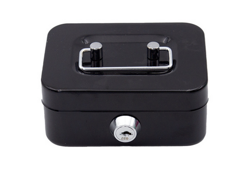 Piggy Bank Storage Box, Lockable, Two Keys, Metal, Black