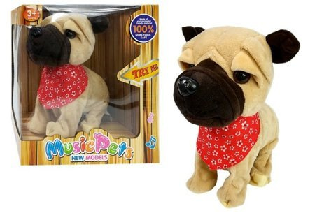 Interaktiver Hund an der Leine bellt wedelt mit Schwanzsensoren