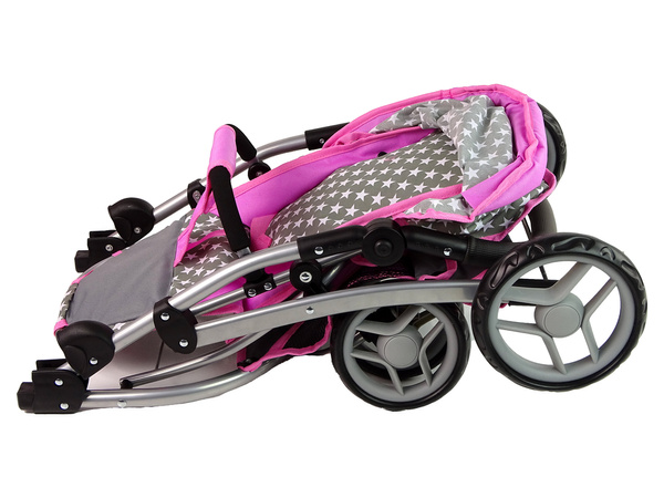Baby-Puppenwagen 2-in-1 Tragetasche Rosa Sterne