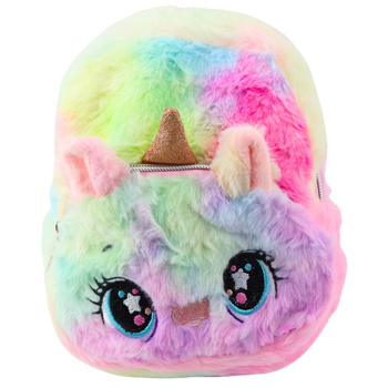 Children's Backpack Plush Unicorn Rainbow Colorful 20cm 3L