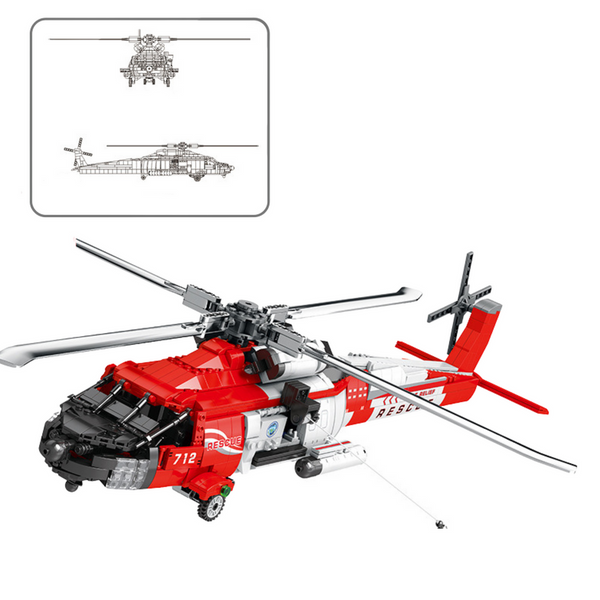 Construction Bricks Rescue Helicopter HH-60J Jayhawk 1137el