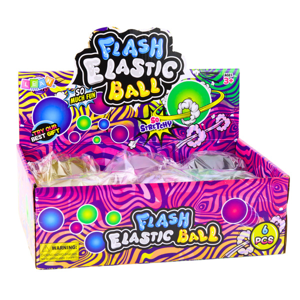 Elastic Rubber Bouncing Ball Confetti Butterfly Glow Mix 9 cm