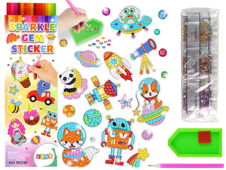 Diamant-Stickerset Weltraum Astronaut Mosaik