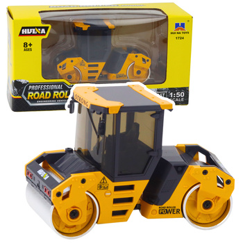 Road Roller Metal Construction Vehicle Huina Yellow 1:50