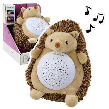Plush Hedgehog Sleeping Cuddly Toy Light Sound Brown