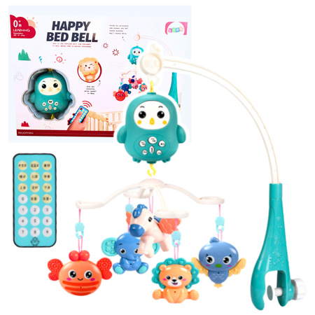 Crib Carousel with Remote Control Lullabies Sounds Blue