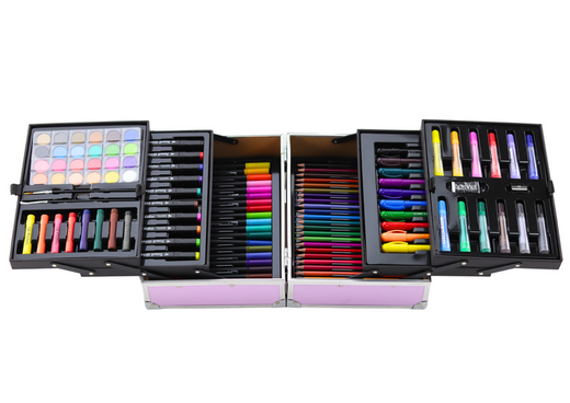 Art Set in Folding Suitcase with Unicorn 133 El