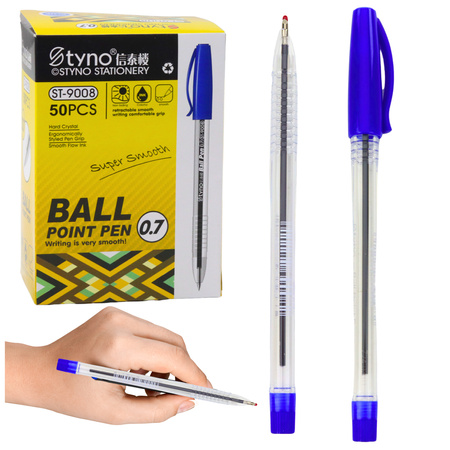 Ballpoint Pen With Cap Blue Ink Tip 0.7mm