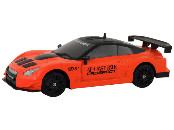 Remote Controlled Sports Car R/C 1:24 Orange Interchangeable Wheels