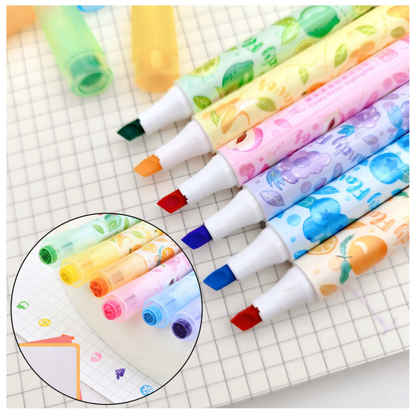 Textmarker im Stift Fruit Stamps Colorful Scented 6 Stk