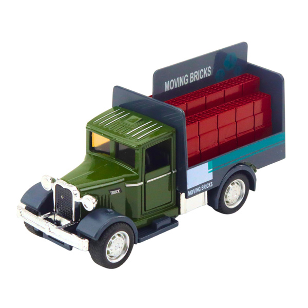 Klassischer Metall-LKW mit Rückziehlichtern und Geräuschen