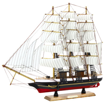 Collectible Model Decorative Three-masted Sailing Ship White 53x45cm