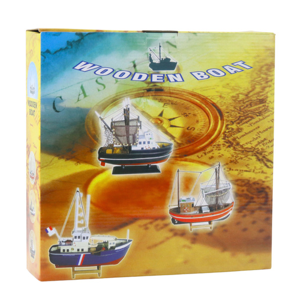 Collectible Decorative Model Fishing Boat Ship Blue 30x26cm