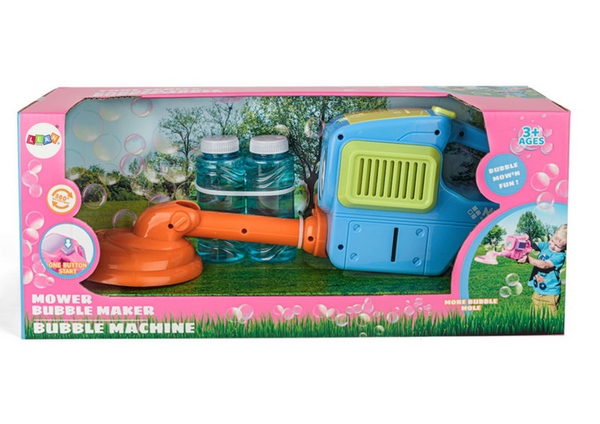 Soap Bubble Machine Lawn Mower Trimmer Two Fluids Blue