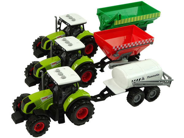 Drei Traktor-Anhänger Sprayer Bauernhof Traktor Set