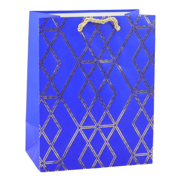 Torba Prezentowa Papierowa Elegancka Złote Wzory 23 x 18 x 10,5 cm