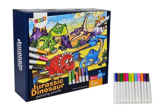 Jurassic Dinosaur Painting Puzzle 24 Teile