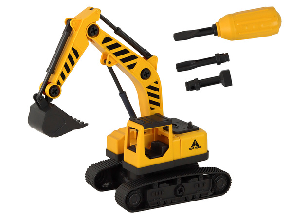 Folding Tow Truck With Crawler Excavator Sound Light DIY Yellow