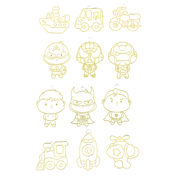 3D DIY Weltraum-Malset, 6 Farben, Anhänger, 12 Stück.