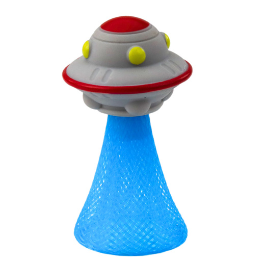 Jumping Spaceship on Spring Colorful Lights 11cm Mix