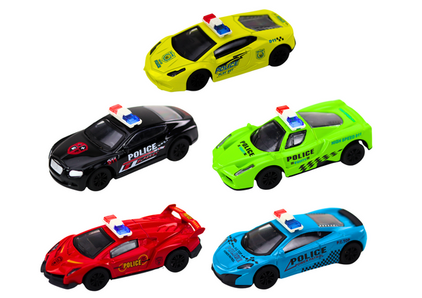 Toy car Police spring 1:43 Metal drive Rubber wheels
