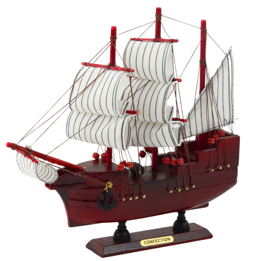 Collectible Decorative Model Sailing Ship Red 24x23cm