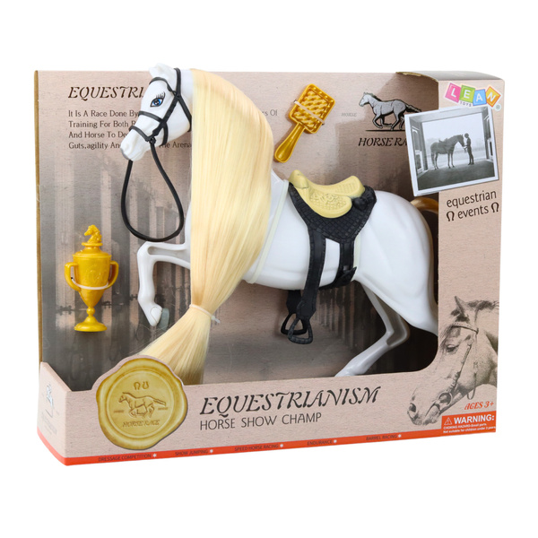 Horse With Long Mane Saddle Cup Brush Accessories White