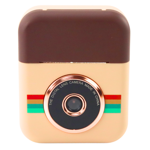 Kids Digital Camera With Instant Printer Brown 3 Rolls Paper