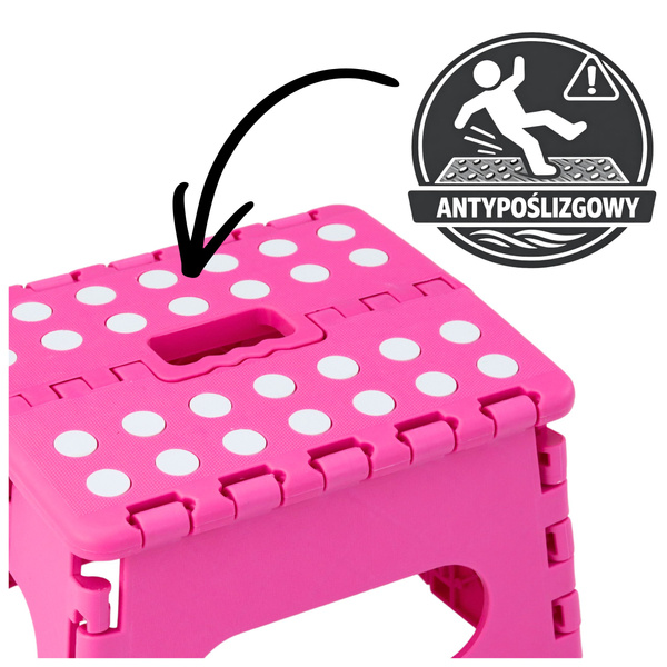 Folding Stool Footrest Step Anti-slip Pink 24 x 19 cm