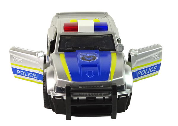 Car Police 1:14 Lights Sounds Silver