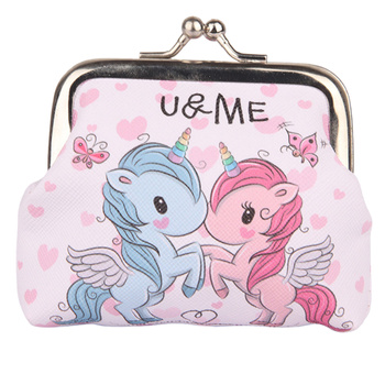 Children's Wallet Two Unicorns U&ME Metal Snap 10x9cm