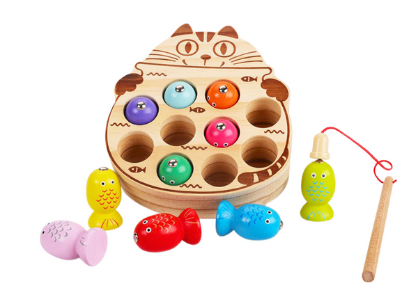 Holz-Arcade-Spiel Fischfang 2 Ruten