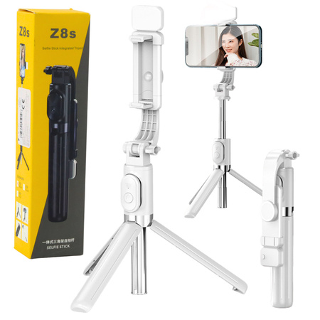 Selfie Stick Tripod Phone Remote Control Bluetooth Holder ZS8 White