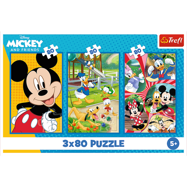 Puzzle - 3x80 - Mickey Mouse Team Trefl 34887