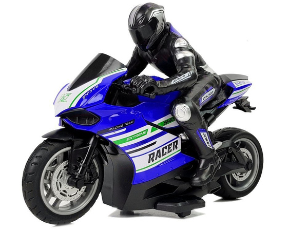 Sportmotorrad 2.4G Ferngesteuerter Racer Reichweite 35m Blau