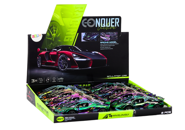 Sportwagenlichter klingen buntes Chamäleon